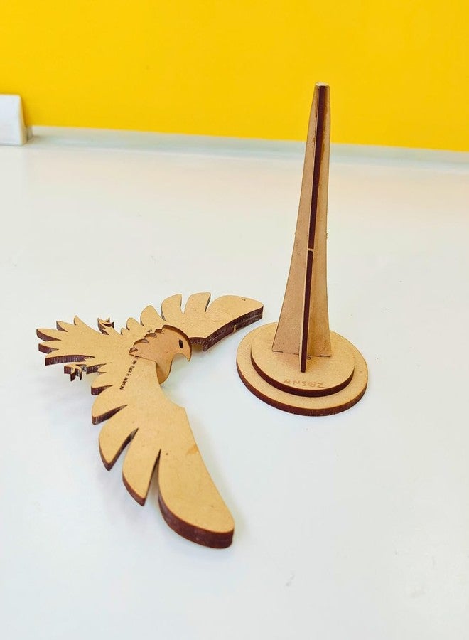 Ansoz DIY Wooden Balancing Eagle Model Kit with Stand, MDF Cutout Construction - Image 3